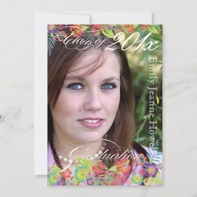 Invitación PixDezine Hawaiian Hibiscus, duaciones 2014 (Anverso)