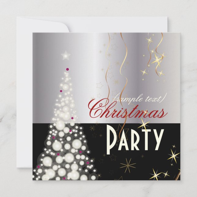 Invitación PixDezine resplandeciente árbol de Navidad (Anverso)