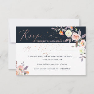 Invitación PixDezine Rosas de Pastel al Acuarela RSVP con Com