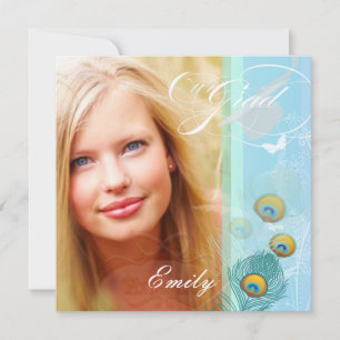 Invitación PixDezines 2012 Graduación Foto+pavo real