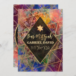 Invitación PixDezines Abstract Galaxy Bar Mitzvah