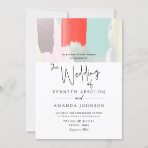 Invitación PixDezines Acuarela Coral Naranja Niebla de vapor