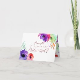 Invitación PixDezines acuarela floral/Be My Bridesmaid