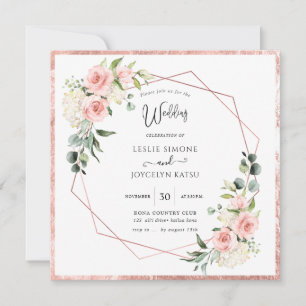 Invitación PixDezines Acuarela Rosa duro Boda