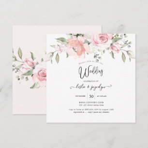 Invitación PixDezines Acuarela Rosa duro Boda
