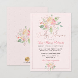 Invitación PixDezines Acuarela Rosado Dulces Guisantes Baby S