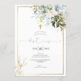 Invitación PixDezines Acuarela Rusa Eucalipto Bautismo