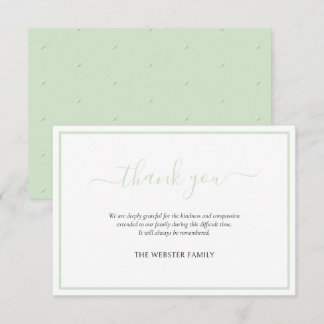 Invitación PixDezines Agradecimiento por pésame, verde menta