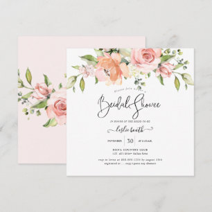 Invitación PixDezines Aguarela Rosa Polvo Despedida de Solter