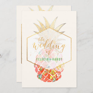 Invitación PixDezines Aloha Hawaiian Pineapples/DIY Backgroun