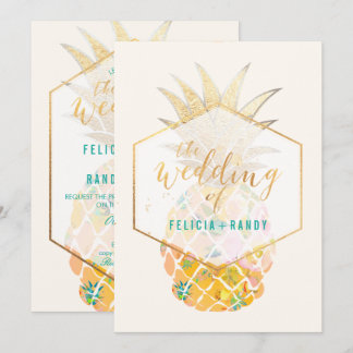 Invitación PixDezines Aloha Hawaiian Pineapples/DIY Bckgrad