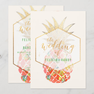 Invitación PixDezines Aloha Piñas Hawaianas/Fondo DIY
