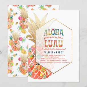 Invitación PixDezines Aloha Piñas Hawaianas/Naranja/DIY