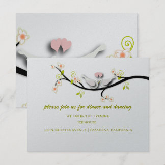 Invitación PixDezines ama las palomas/color de fondo diy