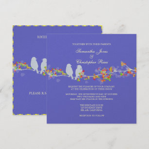 Invitación PíxDezines AMOR AVES/COLOR DE FONDO DE DIY