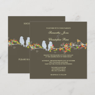 Invitación PíxDezines AMOR AVES/COLOR DE FONDO DE DIY
