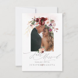Invitación PixDezines Amor de Otoño H2 Flores Rojas Marsala
