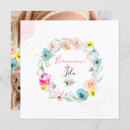 Invitación PixDezines AquarelleFaire-part de Naaissance Fille