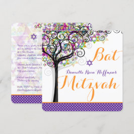 Invitación PixDezines árbol de la vida Bat Mitzvah/diy fondo