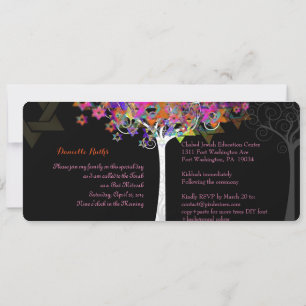 Invitación PixDezines Árbol de vida Mitzvah/rosa