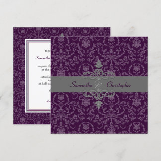Invitación PixDezines Arianna Damask, color DIY,Plum/Eggplant