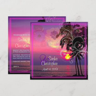 Invitación PixDezines ATARDECER HAWAIANO/PLAYA/LUAU/REMOLINOS