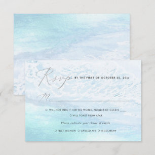 Invitación PixDezines Azul Costero, RSVP de playa con comida