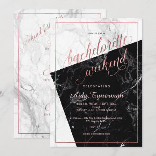 Invitación PixDezines Bachelorette Fin de Semana Faux Rosa Go