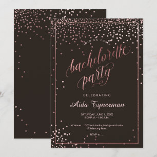 Invitación PixDezines Bachelorette PartyFaux Rosa Gold