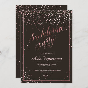 Invitación PixDezines Bachelorette PartyFaux Rosa Gold