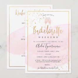 Invitación PixDezines Bachelorette Weekend color rosa