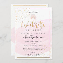 Invitación PixDezines Bachelorette Weekend color rosa