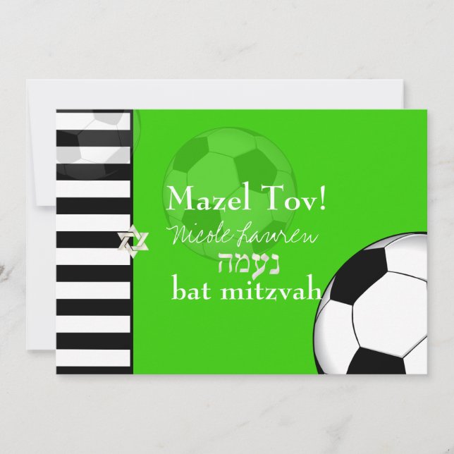 Invitación PixDezines bar de fútbol color mitzvah/DIY (Anverso)