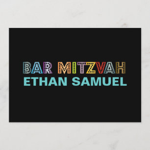Invitación PixDezines bar de neón mitzvah