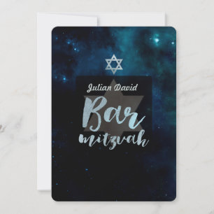 Invitación PixDezines Bar Mitzvah Cósmico ✡