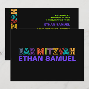 Invitación PixDezines bar mitzvah neon