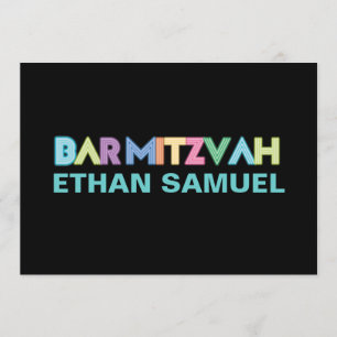 Invitación PixDezines bar mitzvah neon
