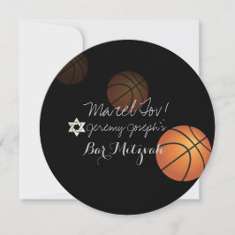 Invitación PixDezines Basketball Bar Mitzvah/DIY Color