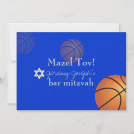 Invitación ✡ PixDezines Basketball Bar Mitzvah/DIY Color