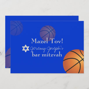 Invitación ✡ PixDezines Basketball Bar Mitzvah/DIY Color