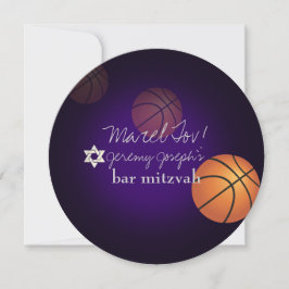 Invitación PixDezines Basketball Bar Mitzvah/DIY Color