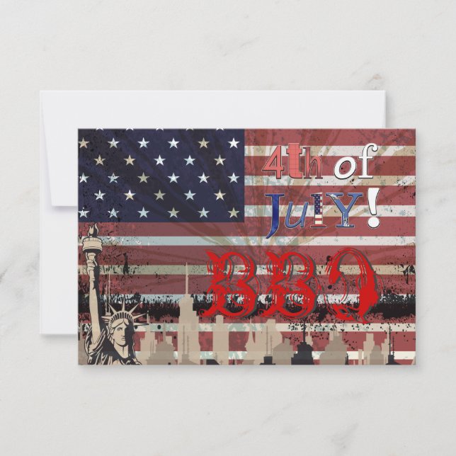 Invitación PixDezines BBQ, 4 de julio invita (Anverso)