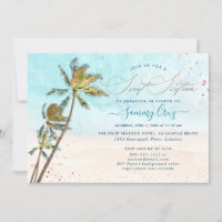 PixDezines Beach Sweet Dieciséis Océano Azul Crist