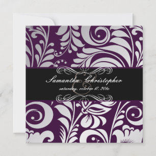 Invitación PixDezines Bellissimo Damask, Personalizado Color!
