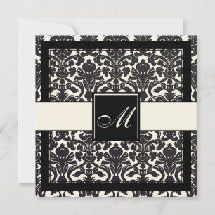 Invitación PixDezines Black Flora Damask/DIY fondo!