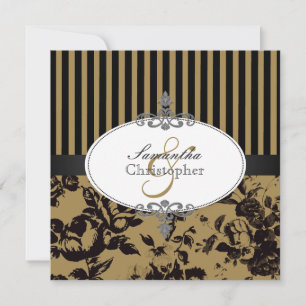 Invitación PixDezines Black Stripes+ Color Personalizado DIY
