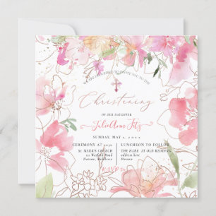 Invitación PixDezines Blush de Acuarela Guisantes de Dulces B