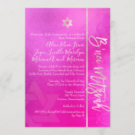 Invitación PixDezines B'Nei Mitzvah, Rubor+Rosa