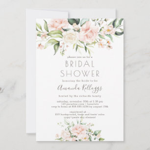 Invitación PixDezines Bridal Shower H2 Rubor Cream Rosas