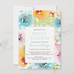 Invitación PixDezines Bridal Shower Watercolor Primavera Flor
